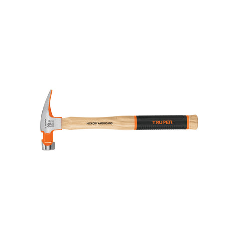 Martillo pulido 20 oz uña recta, mango hickory, Truper Grip | MOR-20 | 16660