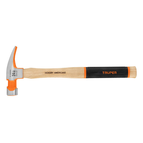 Martillo pulido 24 oz uña recta, boca fresada, Truper Grip | MOR-24F | 16662