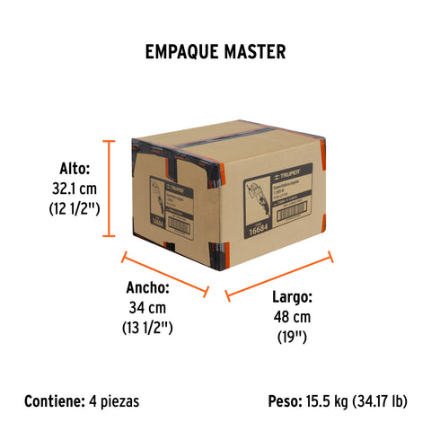 Esmeriladora angular 4-1/2', 1300W, TRUPER PRO | ESMA-4-1/2A10 | 16684