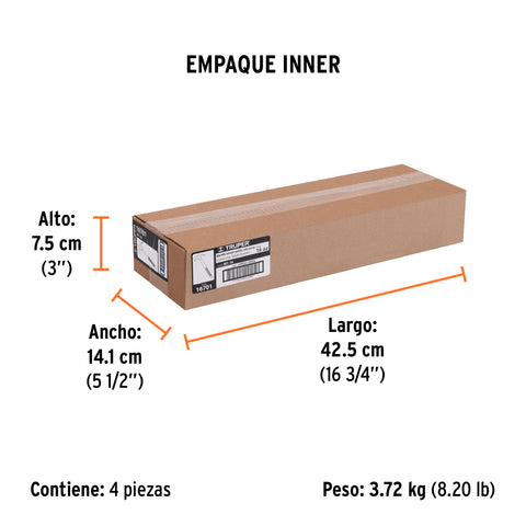 Martillo tubular pulido 16 oz uña curva, Truper | MT-16 | 16701