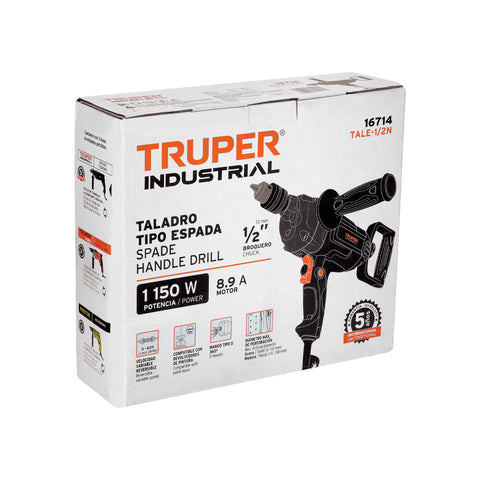 Taladro tipo espada 1/2', 1150W, TRUPER INDUSTRIAL | TALE-1/2N | 16714
