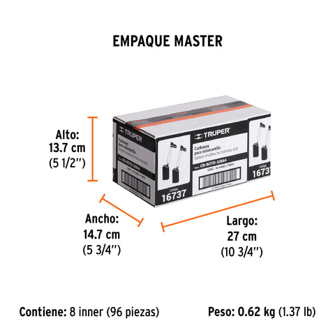 Bolsa con 2 carbones de repuesto para ROTO-3/8A4, TRUPER | CB-ROTO-3/8A4 | 16737