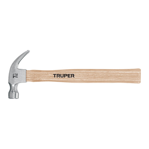 Martillo pulido, 7 oz, uña curva, mango madera, TRUPER | MA-7 | 16750