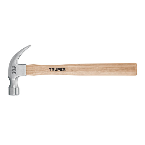 Martillo pulido, 20 oz, uña curva, mango madera, TRUPER | MA-20 | 16753