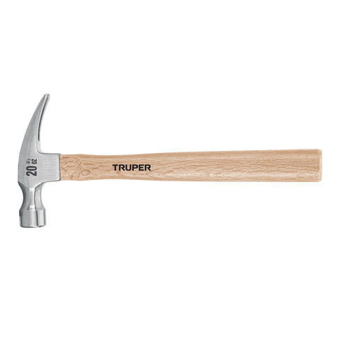 Martillo pulido, 20 oz, uña recta, mango madera, TRUPER | 43891 | 16755