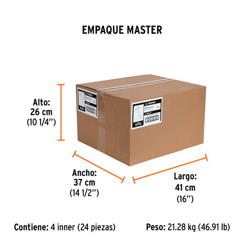 Martillo pulido, 20 oz, uña recta, mango madera, TRUPER | 43891 | 16755