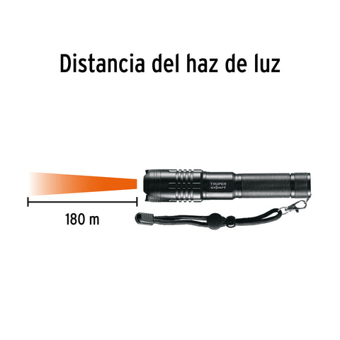 Linterna LED recargable, de aluminio, 500 lm, TRUPER EXPERT | LIXR-2AA | 16777