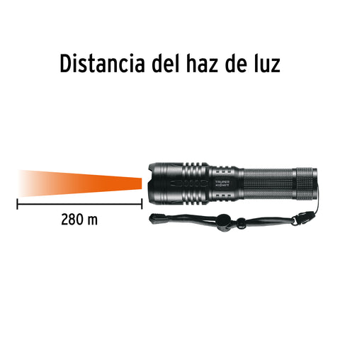 Linterna LED recargable, de aluminio,1,300 lm, TRUPER EXPERT | LIXR-2D | 16778