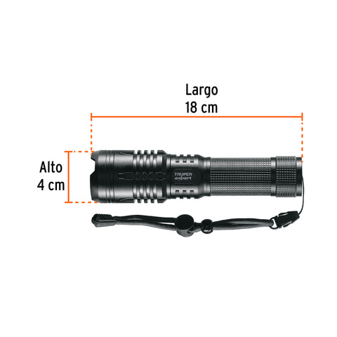 Linterna LED recargable, de aluminio,1,300 lm, TRUPER EXPERT | LIXR-2D | 16778