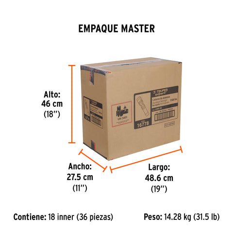 Linterna LED recargable, de aluminio,1,300 lm, TRUPER EXPERT | LIXR-2D | 16778