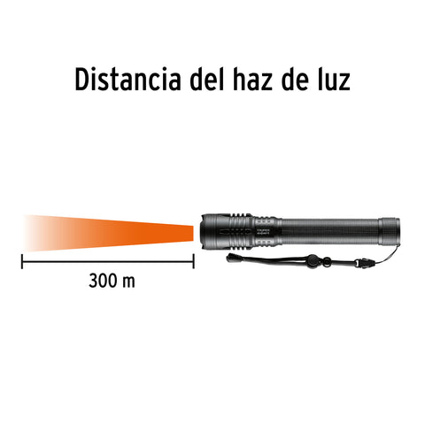 Linterna LED recargable, de aluminio,2,000 lm, TRUPER EXPERT | LIXR-3D | 16779