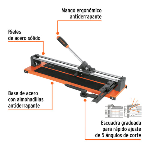 Cortador de azulejo 20' (50 cm) con baleros, Truper | CAZ-50B | 16782