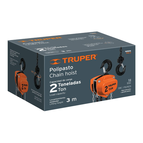 Polipasto de cadena de 2 ton, Truper | POL-2 | 16826