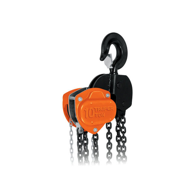 Polipasto industrial de cadena, 10 toneladas, Truper (POL-10)