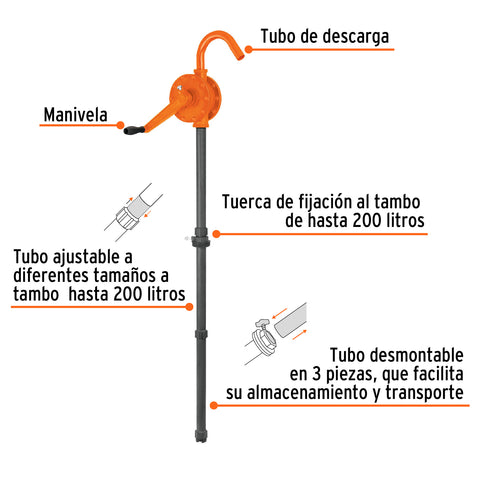 Bomba extractora de ácidos con manivela, Truper | BOMEX-28 | 16856