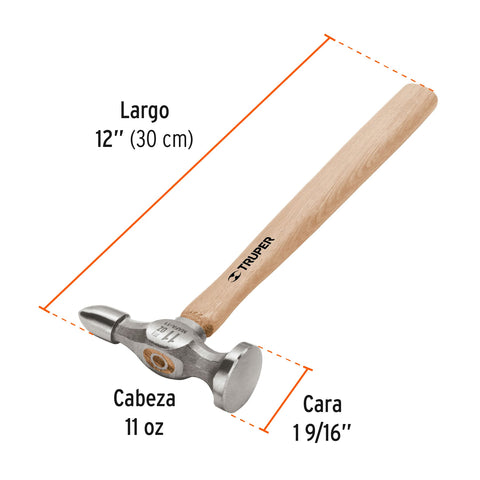 Martillo desabollador 11 oz fino, mango 12', Truper | MAFA-11 | 16865