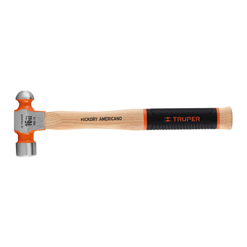 Martillo pulido de bola 16 oz mango hickory, Truper Grip | MB-16 | 16902