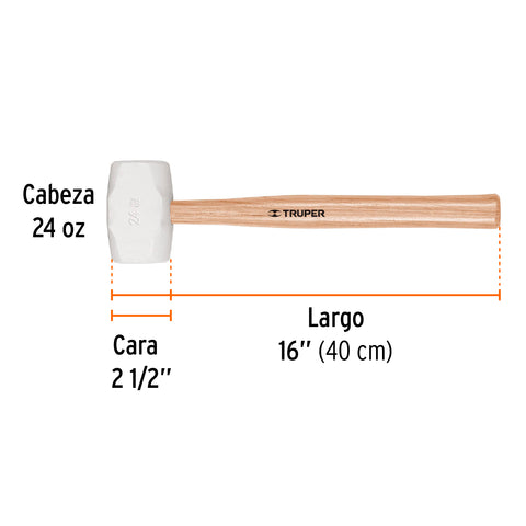 Mazo de hule 24 oz, Truper | MH-24 | 16932