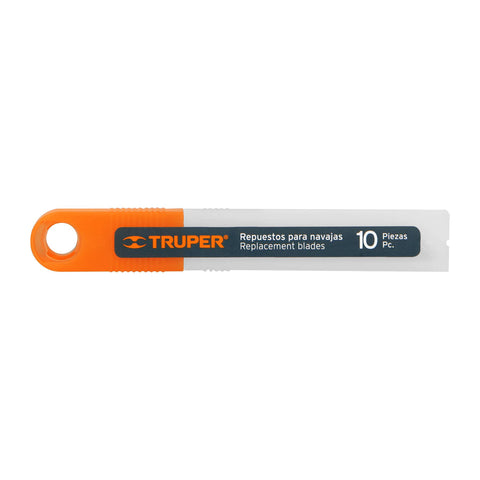 Estuche con 10 cuchillas SK4 de 9 mm para cutter, Truper | REP-CUT-5 | 16962
