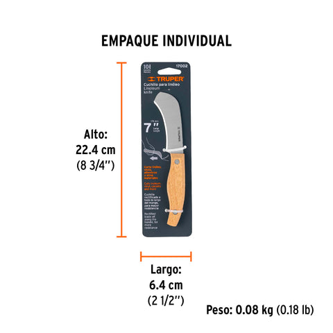 Cuchillo 7' para linóleo, Truper | CULI-6 | 17002