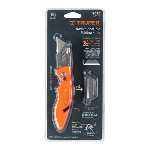 Navaja abatible 7' cuerpo de aluminio y acero inox, Truper | NV-7X | 17025