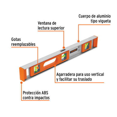 Nivel profesional de 18' con protección de ABS, Truper | NP-18 | 17034