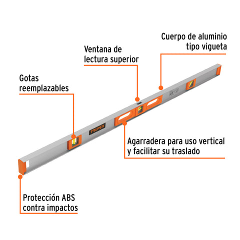 Nivel profesional de 48' con protección de ABS, Truper | NP-48 | 17040