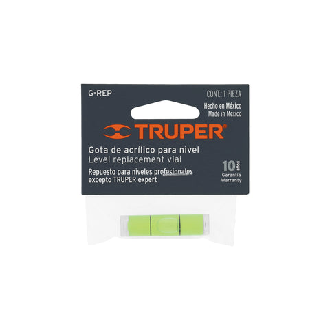 Gota verde de acrílico de repuesto para nivel, Truper | G-REP | 17042
