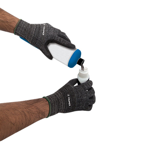 Guantes de nylon recubiertos de nitrilo arenoso, M, TRUPER | GU-132 | 17064