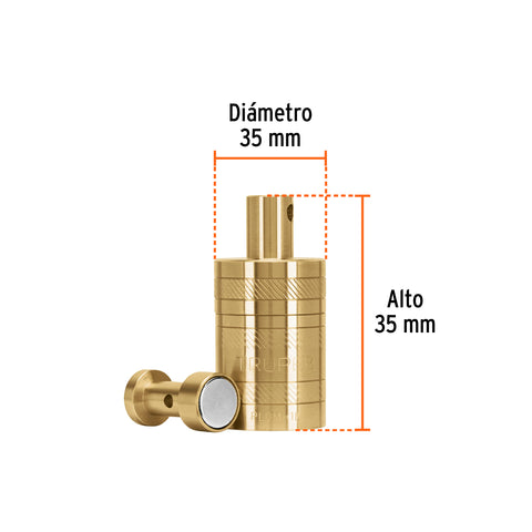 Plomada de latón 12 oz con centro y guía magnética, Truper | PLOM-1L | 17067
