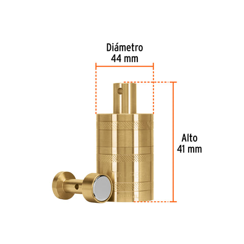 Plomada de latón 24 oz con centro y guía magnética, Truper | PLOM-4L | 17069