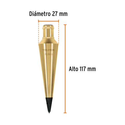 Plomada de latón 8 oz, Truper | PLOM-8 | 17070