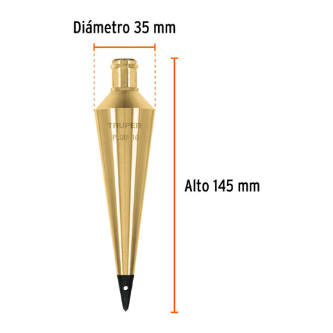 Plomada de latón 16 oz, Truper | PLOM-16 | 17072