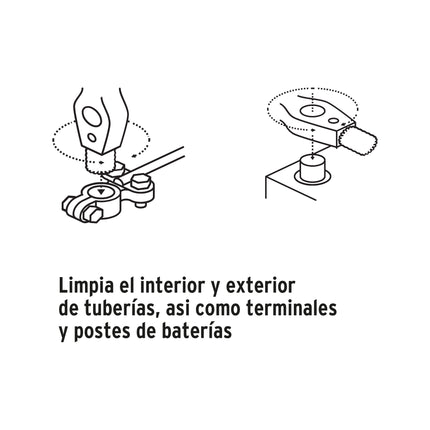 Cepillo limpiador de terminales de baterías, 4 en 1, Truper | CEAL-4 | 17110
