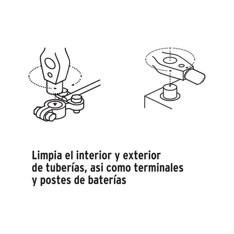 Cepillo limpiador de terminales de baterías, 4 en 1, Truper | CEAL-4 | 17110