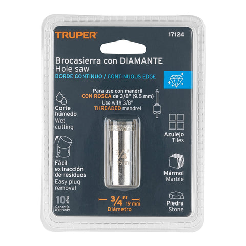 Brocasierra diamante 3/4' borde continuo, Truper | COAZ-3/4 | 17124