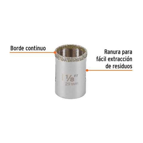 Brocasierra diamante 1-1/8' borde continuo, Truper | COAZ-1-1/8 | 17127