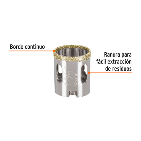 Brocasierra diamante 1-3/8' borde continuo, Truper | COAZ-1-3/8 | 17129