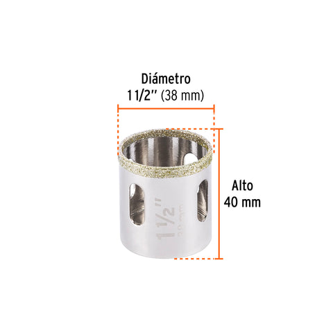 Brocasierra diamante 1-1/2' borde continuo, Truper | COAZ-1-1/2 | 17130