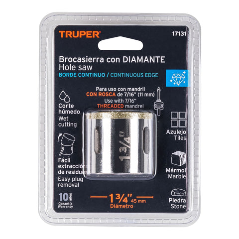 Brocasierra diamante 1-3/4' borde continuo, Truper | COAZ-1-3/4 | 17131