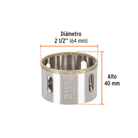 Brocasierra diamante 2-1/2' borde continuo, Truper | COAZ-2-1/2 | 17134