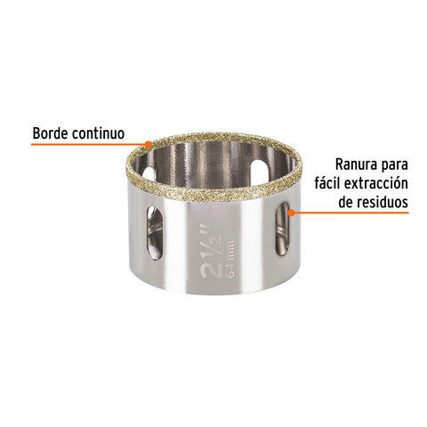 Brocasierra diamante 2-1/2' borde continuo, Truper | COAZ-2-1/2 | 17134
