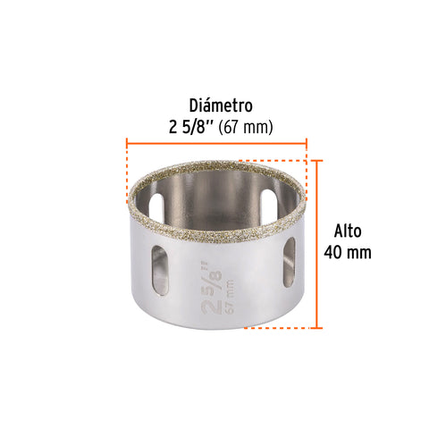 Brocasierra diamante 2-5/8' borde continuo, Truper | COAZ-2-5/8 | 17135