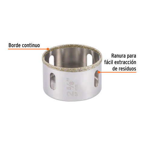 Brocasierra diamante 2-5/8' borde continuo, Truper | COAZ-2-5/8 | 17135