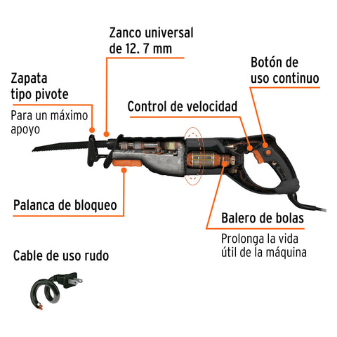 Sierra sable 900W velocidad variable, TRUPER INDUSTRIAL | SISA-N2 | 17269