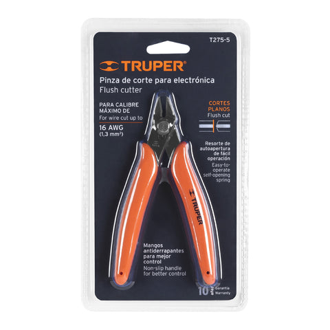 Pinza 5' de corte para electrónica, Truper | T275-5 | 17314