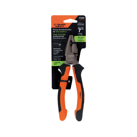 Pinza para electricista 7' alta palanca, Comfort Grip,Expert | T201-7X | 17329