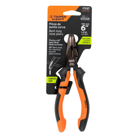 Pinza punta curva 6' mango Comfort Grip, Truper Expert | T302-6X | 17337