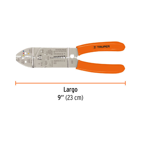 Pinza 9' pela cables, 26 a 10 AWG, TRUPER | PE-CA-9 | 17353