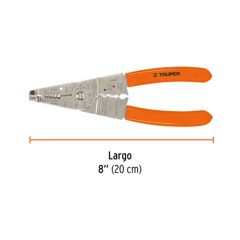 Pinza 8' pela cables, 24 a 12 AWG, TRUPER | PE-CA-8 | 17357